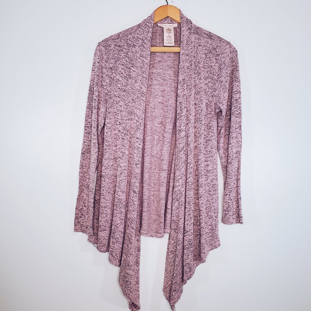 Philosophy Lavender Black Marbled Asymmetrical Cardigan M - Picture 2 of 10